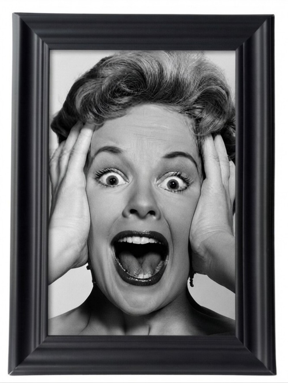 Woman Screaming Retro vintage Horror Retro Frame Photo Print Art Gothic Decor
